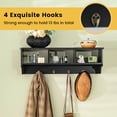 thumbnail image 5 of Spaco Wall Mount Cubby Organizer Hooks Entryway Storage Shelf-Black,, 5 of 7