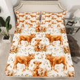 thumbnail image 2 of Homewish Farm Highland Cow Queen Sheet Sets,Farmhouse Highland Cattle Flat Sheet,Rustic Flower Floral Queen Fitted Sheet For Girl Boys,Ultra Soft Home Decor,4 Pieces, 2 of 7