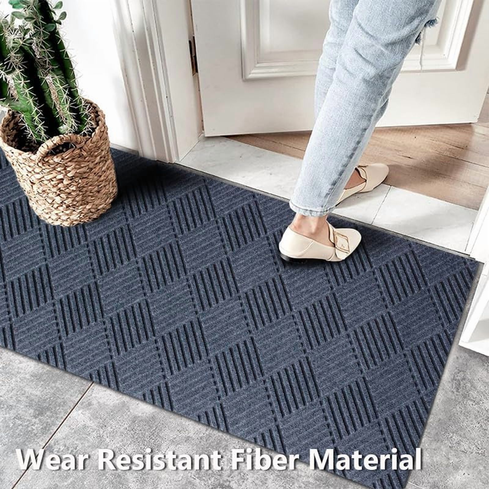 Petgrow Hallway Runner Rug 2FTX8FT,Super Skid Resistant TPR Backing Area Rug Runner, Indoor Outdoor Carpet Door Mat for Floor Entryway Kitchen Laundry Balcony Garage Corridor Stair,Grey