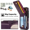 thumbnail image 4 of Allytechgroup iPhone 15 Pro Max Wallet Case, Ring Holder Stand Cards Slots Shockproof Retro Flip Back Cover Phone Case for Apple iPhone 15 Pro Max, Purple, 4 of 7