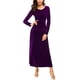 thumbnail image 4 of Vestido Urban CoCo de manga larga, terciopelo fruncido, elástico, morado, 4 of 6