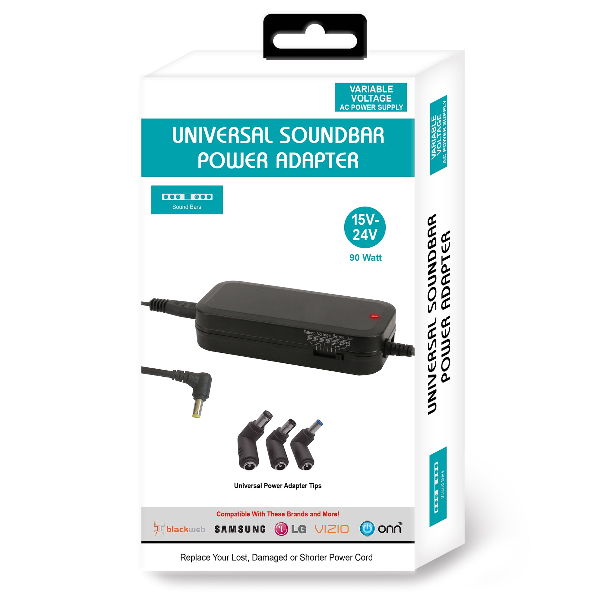 Universal Soundbar Power Adapter, Replace your Power Cord, Variable Voltage 15V 24V, 90 Watt - Walmart.com