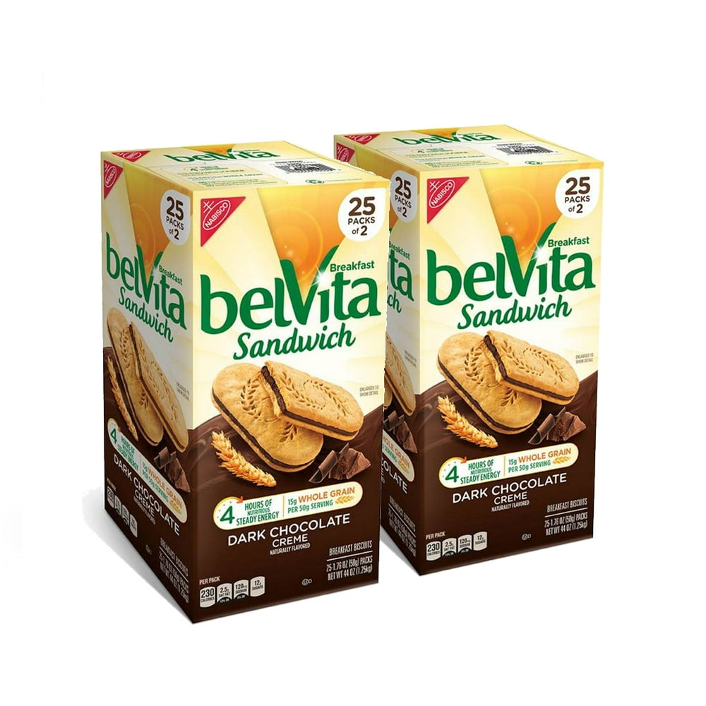 Belvita Dark Chocolate Creme Breakfast Sandwich, 25 ct. 2 PACK