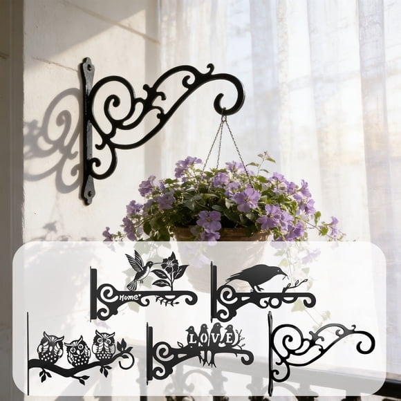 Dianli Crochets de Quincaillerie de Jardin Support Suspendu Antirouille Crochet Robuste pour Plantes Mangeoires Carillons Éoliens Lanternes Crochet de Plafond Extérieur Crochet Mural en Acier Cintres de Quincaillerie de Jardin