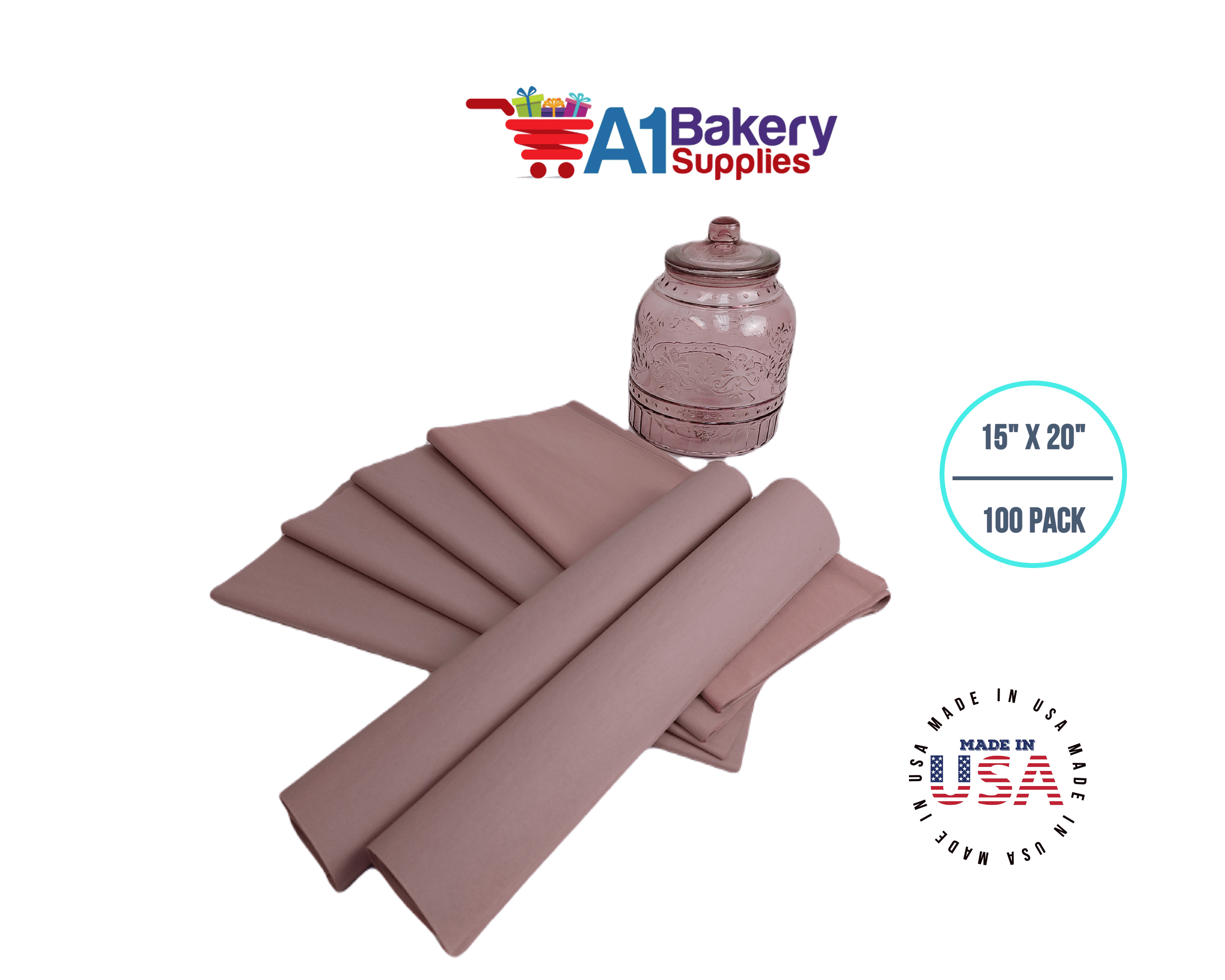 480 Pack, Rose Gold Color Tissue Paper 20x26 inch Sheet Pack for Holiday Use and Decoration, Made in USA