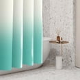 thumbnail image 4 of Teal Shower Curtains Beige and Turquoise Ombre Gradient Polyester Fabric Waterproof Bath Curtain Unique Design Bathroom Stall Decor Accessories Set with Hooks, 36W x 72H Inch, 4 of 6