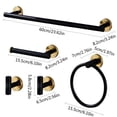 thumbnail image 2 of 5 Pack Stainless Steel Bathroom Hardware Set Matte Black & Gold Space Organizer, 2 of 15