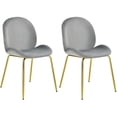 thumbnail image 1 of Set de 2 Sillas de Comedor Modernas Costway Terciopelo Gris 47,5 x 54,5 x 86,5 cm, 1 of 10