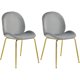 thumbnail image 1 of Set de 2 Sillas de Comedor Modernas Costway Terciopelo Gris 47,5 x 54,5 x 86,5 cm, 1 of 10