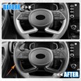 thumbnail image 3 of 2 Piezas Carbono Fibra Patrón Negro Interior Volante Funda Adornos Unique Bargains Adhesivo embellecedor para volante, 3 of 7