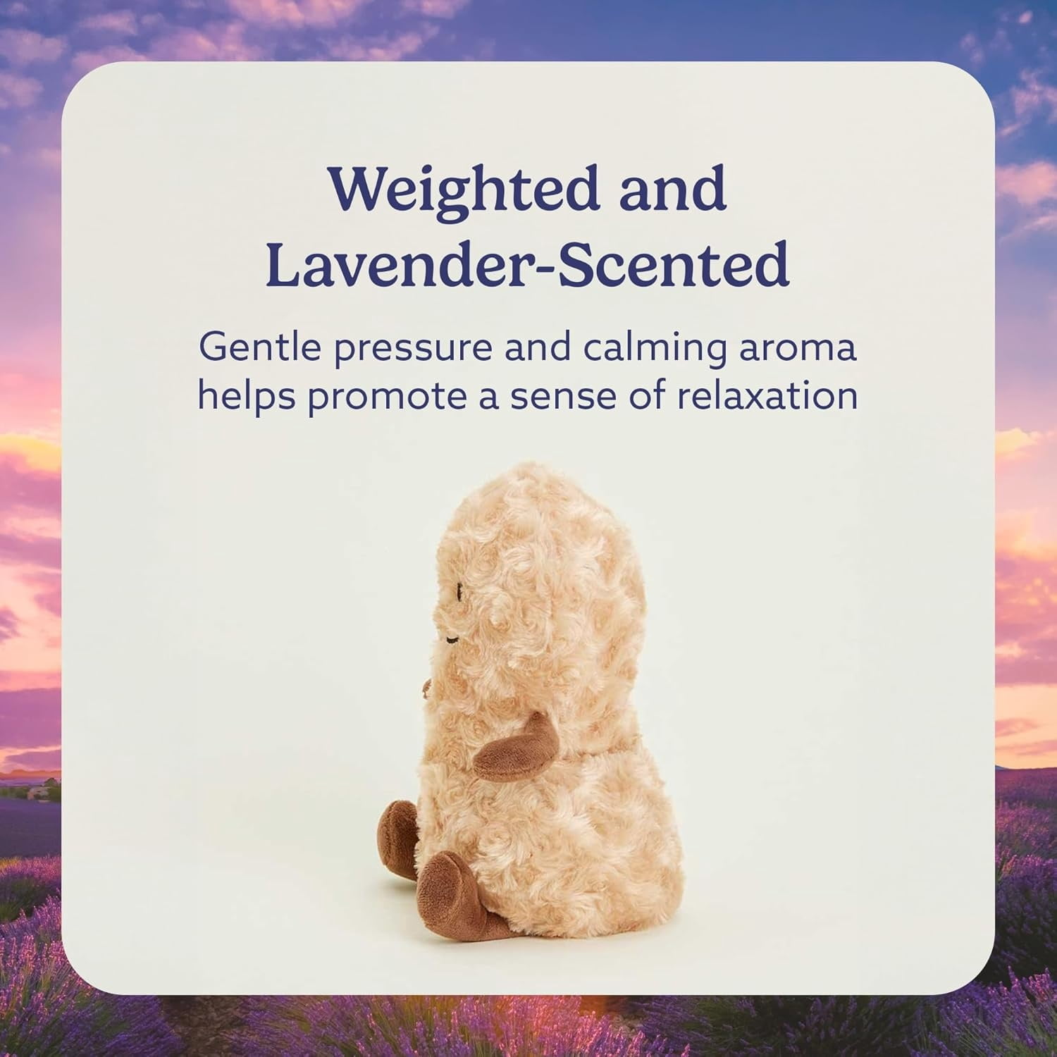 warmies 13" Peanut Stuffed Animal, Microwavable Heated Plushies and Weighted Soft Plush Toys