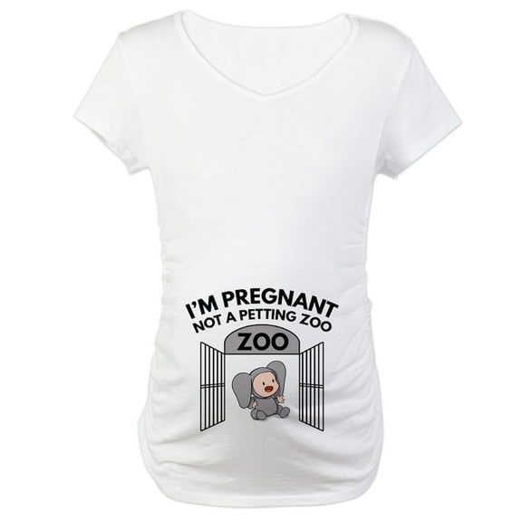 CafePress - Not A Petting Zoo Maternity T Shirt - Cotton Maternity T-shirt, Cute & Funny Pregnancy Tee