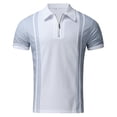 thumbnail image 3 of adviicd Men Tops Casual White Polo Shirts For Men Men's Golf Polo Shirts Short Sleeve Quick Dry Collared Casual Shirt with Buttons PerformanceT-Shirt Grey 3XL, 3 of 5