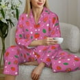 thumbnail image 6 of Sikiie Strawberry Floral Women's Long-Sleeve Shirt and Full-Length Bottom Pajama Set (s-xxl)-XX-Large, 6 of 7