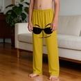 thumbnail image 6 of Boys Pants with Pockets Funny Face - Soft Stretchy Lounge Pants for Kids Yellow Graphic Sweatpants (Size 4-14),Size 8 T, 6 of 9