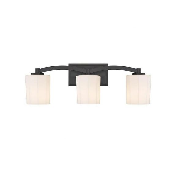 3 Light Bath Vanity in Vintage Style-8 inches Tall and 24 inches Wide-Matte Black Finish Bailey Street Home 159-Bel-4954935