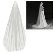 Simple Long Elegant Single Layer Wedding Veil Bridal Veils with Comb Wedding Accessories(Beige,0.8 Meters)