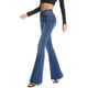 thumbnail image 1 of Jeans acampanados elásticos con curvas de forma completa para mujer Blue Bootcut Jeans 2, 1 of 5