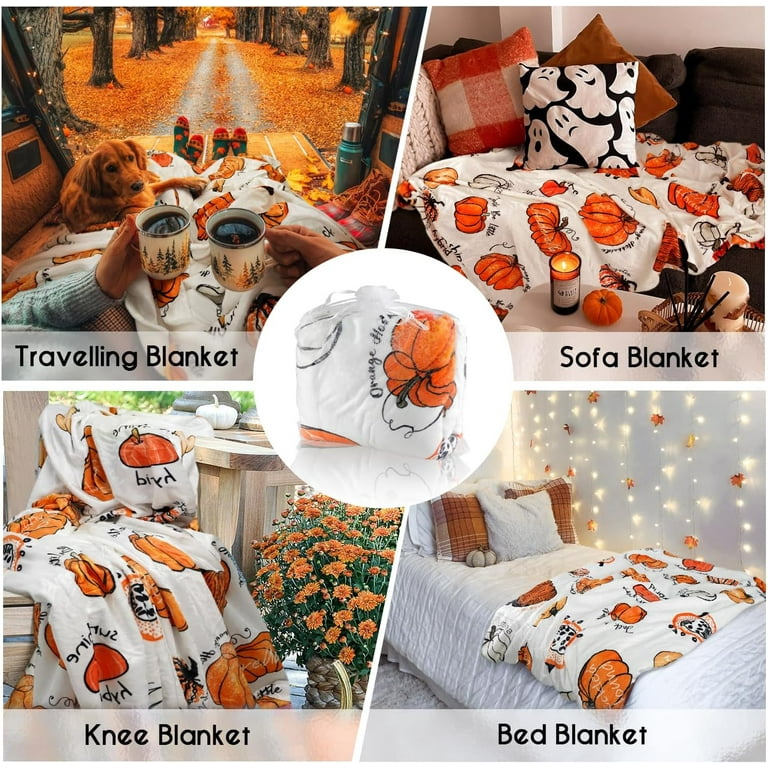 Fall Pumpkin Blanket Thanksgiving Blankets Burnt Orange Fall Pumpkin Blanket Throw Thanksgiving Fall Flannel Fleece Throw Blanket for Home Living Room Couch Bed Chair or Dorm Decor 60 x50 Walmart