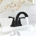 thumbnail image 2 of 4 inch Centerset Bathroom Faucet with Drain Assembly Matte Black, 2 of 5