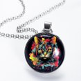 thumbnail image 2 of Cat Retro Stunning Glass Circular Pendant Necklace - Fashionable and Elegant Necklaces for Women, 2 of 5