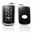 thumbnail image 3 of Key Fob Cover Compatible with Fit for Toyota Avalon Camry Corolla RAV4 Sequoia Highlander 4Runner 2011-2019 4 Button Soft TPU Keychain Case Holder Protector,B Black, 3 of 5