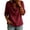 Wine, variant on TGSLY Draped Cowl Neck Tops for Women Loose Dressy Casual 3/4 Sleeve Solid Color T-Shirts Lightweight Thin Business Cotton Blouses S