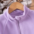 thumbnail image 5 of Eltusu Toddler Girls Fleece Jackets, Mid-weight Stand-up Collar Zip up Thermal Winter Outerwear Purple Size 4-5 T, 5 of 8