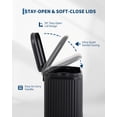 thumbnail image 4 of 1.3 Gallon Stainless Steel Step Trash Can with Soft-Close Lid, Removable Inner Bucket for Kitchen & Office - Black, 4 of 8