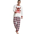 thumbnail image 3 of MAWCLOS Mommy Dad Child Xmas Pjs Tops And Pants Sleepwear Loose Long Sleeve Matching Family Pajamas Set Red Mom M, 3 of 7