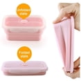 thumbnail image 3 of Boîte à Lunch en Silicone Portable Pliable et Rabattable, Contenant de Rangement pour Aliments, Cuisine, Compatible Micro-Ondes, Lave-Vaisselle et Congélateur, Boîte bento de Pique-Nique pour Ados, Rose (3 Pcs), 3 of 8