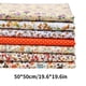 thumbnail image 2 of Paño de algodón impreso tela de costura de bricolaje resistente a la abrasión cortinas flores de sol artesanías de algodón, naranja, 7 piezas Inevent HA8846-01B, 2 of 2