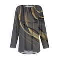 thumbnail image 4 of JULMCOMO Plus Size Tops for Women 4x-5x Half Sleeve Crew Neck Shirts Basic Color Block Print Tunics Loose Oversized Graphic Tees Gold 3XL, 4 of 5
