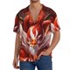 thumbnail image 1 of Balery Red Leaf Flame Fox Camisa Casual de Manga Corta con Botones para Hombre, Texturizada, Estilo Cubano, para Playa, Verano-XX-Large, 1 of 5