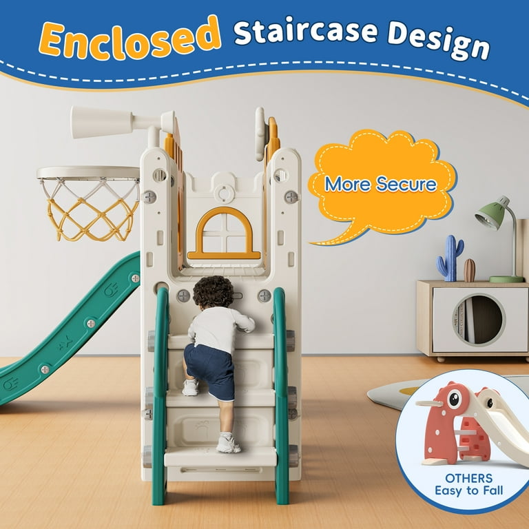 WFUN 9 in 1 Toddler Slide PlaySet for kids indoor/outdoor
