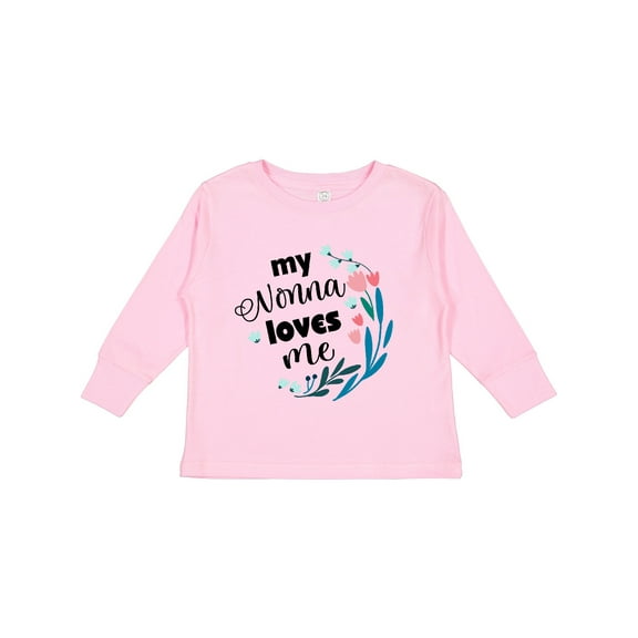 Inktastic My Nonna Loves Me for Girls Granddaughter Girls Long Sleeve Toddler T-Shirt
