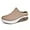 Khaki, variant on Women Mules Platfom Knit Open Back Sneakers Outdoor Slides Sandals Non-Slip Lightweight Walking Shoes