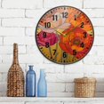 thumbnail image 3 of Yayeee Wall Clock Battery Operated 9.5" Silent Non-Ticking for Living Room, Orange Abstract Floral, 3 of 8