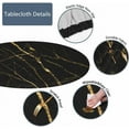 thumbnail image 3 of Golden Black Marble Round Table Cloth Cover Contrasting Classic Realistic Texture Tablecloth for Indoor Outdoor Picnic Party Fit for 40"-44" Round Tables, 3 of 4