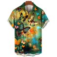 thumbnail image 2 of Camisa hawaiana con estampado 3D de mariposas coloridas a la moda para hombre, camisetas casuales de manga corta de verano para la calle, camisas para fiestas en la playa, ropa para hombre, 2 of 5