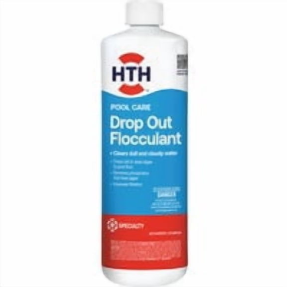 HTH 67229 Swimming Pool Care Drop Out Flocculant, Clears Dull & Cloudy Water Fast, Drops Dirt & Dead Algae to Pool Floor, Restores Crystal Clear Water, 32oz