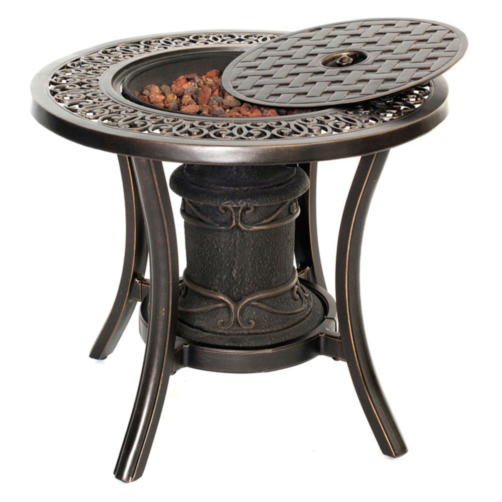 10 000 Btu Cast Top Fire Pit Side Table, Hanover Fire Pit Kit