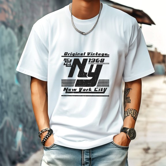 Men's T Shirt Round Neck Patterned Tee Summer New Sports Shirt Vintage Style Gift for Friends XS