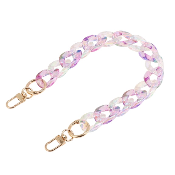 Unique Bargains 1 Pc Colorful Handbag Chain Strap 14.57" White Purple Acrylic