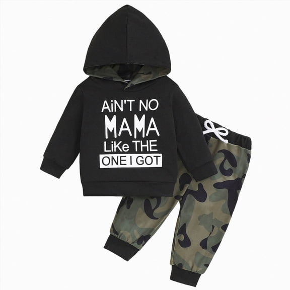 Xudanell Baby Boy Clothes Toddler Boy Outfit 2 4T 6 12 18 24 Month Fall Winter Hoodie Ripped Clothing (Black, 9-12 Months)