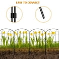 thumbnail image 3 of Decorative Garden Fence Outdoor 24in x 10ft Coated Metal RustProof Landscape Wrought Iron Wire Border Folding Patio Fences Flower Bed Fencing Animal Barrier Section Panels Decor Picket Edging, 3 of 7