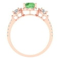 thumbnail image 4 of Clara Pucci 14K Rose Gold 1.46ct Green Three-Stone Ring for Women, 4 of 8
