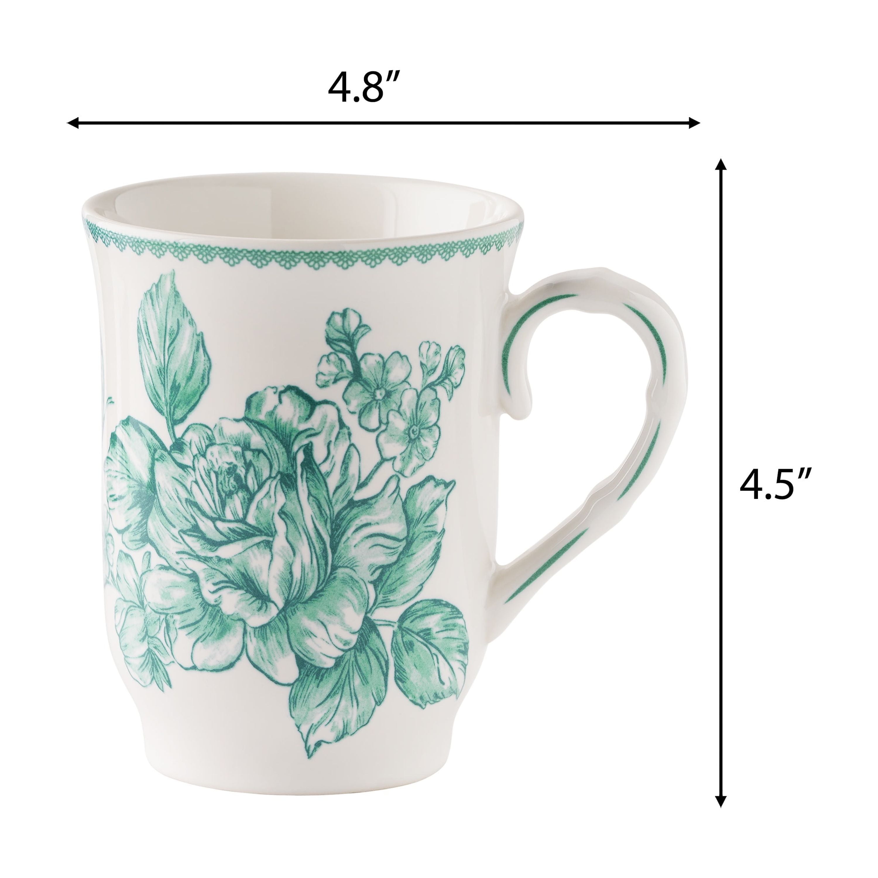 The Pioneer Woman Agatha 12-Ounce Stoneware Mug, Green