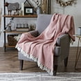 thumbnail image 2 of Barn Red Herringbone Stripe Throw, 2 of 5