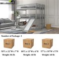 thumbnail image 5 of Triple Bunk Bed Full Size, Full over Full over Full Bunk Beds/Low Triple Bunk Bed with Slide, Ladder and Guardrail, 3 Bunk Beds, Full Bunk Beds for Bedroom (Gray), 5 of 13